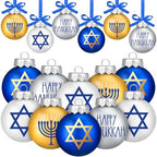 Tioncy 16 Pcs Hanukkah Ball Ornaments Jewish Christmas Hanukkah Ornaments for Tree Menorah Star of David Decorations Set Happy Hanukkah Decorative Hanging Balls Ornaments for Tree Party(3.15 Inches) by Tioncy