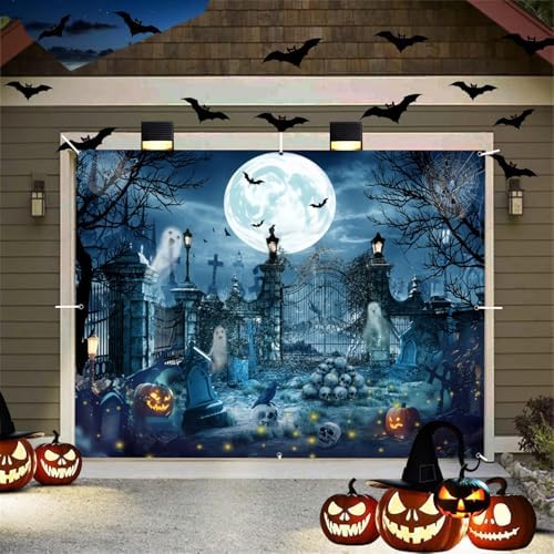 Halloween Garage Door Decorations Cover Banner Scary Halloween Backdrop - Image 5