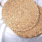 13.5" Set of 6 Water Hyacinth Woven Round Placemats by DaiVuCrafts - Image 6