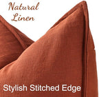 decorUhome Fall Rust Linen Throw Pillow Covers 24x24 Set of 2 - Image 4