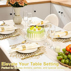 Set of 18 Round Placemats Gold, Heat-Resistant PVC Table Mats with Luxury Metallic Glossy Finish for Thanksgiving Christmas Wedding Party Decor, Easy to Clean - Image 4