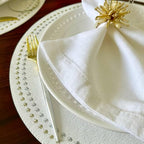 Bodrum Pearls Round Embroidered Placemats Set of 4 – 15" Elegant Table Mats for Dining, Weddings & Special Occasions, Decorative, Wipe-Clean Vinyl Placemats, Pure White/Gold & Silver - Image 5