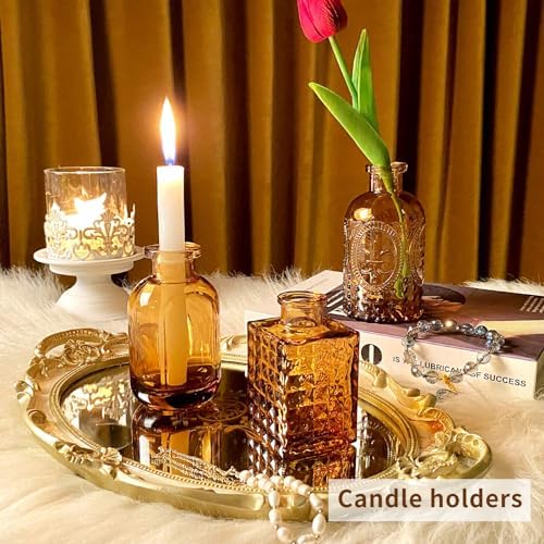 Glass Bud Vases,Small Vase for Flower,Vases for Centerpieces,Vintage Mini Vases for Wedding Decor,Home Table Decorations Diffuse Bottles,Ideals for Gifts(Pack of 30,Dark Brown) - Image 2