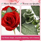 Yunlly 12 Pcs Rose Candle Rings with Candles Sets, Red - Image 4