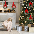 Knitgrip 8 Pcs Mini Christmas Kitchen Wreath with Red Bow Pine Cone Decor - Image 5