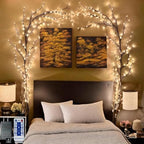 Enchanted Willow Vine Lights for Wall，Christmas Decorations, 96 LED Lights with USB Powered 8 Modes Artificial Plants Lighted Willow Vine Lights for Bedroom Indoor Wedding Decor (75in) - Image 3