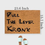 Funny Coir Doormat Pull The Lever Kronk Welcome Front Porch Patio Garage Enter Area Decor Doormats For The Entrance Way Outside Personalized Rugs Heavy-Duty Back Non Slip Outdoor Mat 23.6 x 15.7 inch - Image 3