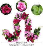 Floweroyal 6 Pack Artificial Flower Garlands 15.8FT Fake Rose Vines Silk Flowers Hanging Rose Ivy for Wedding Arch Party Home Garden Wall Decor (Fuchsia) - Image 7