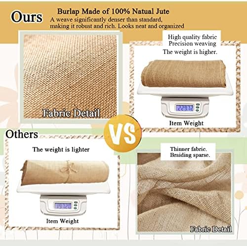 FQTANJU Burlap Table Runner, 12x108 Inch Rustic Jute Table Runner for Wedding & Kitchen, 5-Pack for Thanksgiving Easter Baby Shower Decor - Image 2
