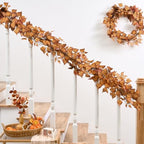 2 Packs Fall Leaves Garland, 6.4ft/Piece Artificial Fall Foliage Garland - Image 7
