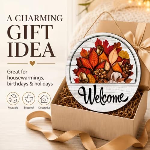 16/12 Pcs Interchangeable Welcome Sign for Front Door, 12 Inch Magnetic Seasonal Wood Hanging Sign for Holidays and Housewarming Gift (12PCS) - Image 6
