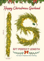 Christmas Garland with Lights, 6Ft Prelit Garland, Battery Operated, 2 Pack - Image 3