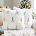 MIULEE Christmas Decorative Faux Fur Pillow Covers 20x20 Inch White Red by MIULEE