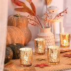 Volens Gold Party Decorations 72pcs, Mercury Glass Votive Candle Holders - Image 4