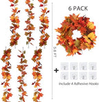 RECUTMS 6 Pcs Fall Maple Leaves Garland for Table Centerpieces Decorations - Image 2