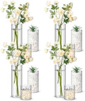 Nuogo 12 Pcs Plastic Cylinder Vases Tall Plastic Flower Vases for Centerpieces Hurricane Candle Holder for Home Wedding Office Party Formal Dinners Decorations (4''/6''/8'') by Nuogo