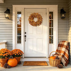 20 Inch Fall Wreaths for Front Door, Autumn Leaves Outdoor Wreaths - Image 3