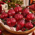 Civaner 9 Pcs Vintage Neutral Christmas Ball Ornaments, Burgundy by Civaner