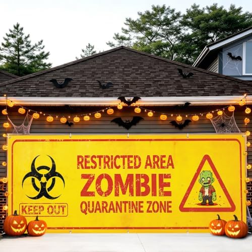 7x16FT Horror Zombies Halloween Garage Door Banner Halloween Zombies Garage Door Cover Decoration for Hallowen Decoration by FOREVERQUEEN