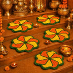 Tinideya 3 Pcs Diwali Decorations for Home Rangoli Doormat,Pookkalam by Tinideya