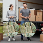 Leaves Round Storage Bag 24 Inch, Vintage Stitching Clothes Storage Container with Handles Heavy Duty Organizer for Comforter, Bedding & Holiday Wreaths - Image 4