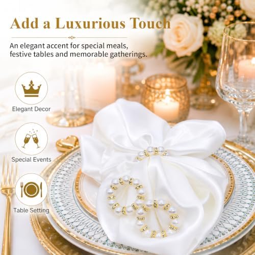 200 Pack Bulk Pearl Napkin Rings and Holders for Cloth Napkins - Image 5