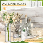 Nuogo 24 Pcs Plastic Cylinder Vases for Centerpieces 4''/6''/8'' Modern - Image 6