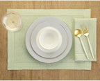 Solino Home 100% Pure Linen Napkins Green Hemstitch, 20 x 20 in, Set of 4 - Image 3