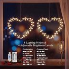 Lewondr 12" Metal Hanging Heart Lights, 2Pack - Image 2