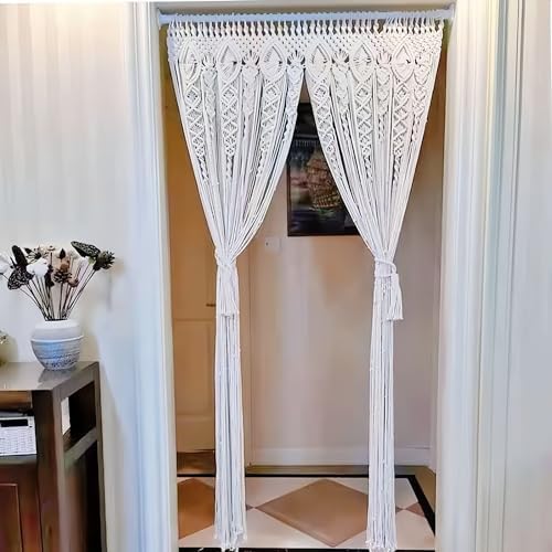 Boho Macrame Curtain for Wall Decor, Macrame Wall Hanging 40"X80" - Image 4