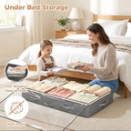 Budding Joy 95L Under Bed Storage Containers, 6 Pack Storage Bins, Grey - Image 2