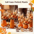 3 Pcs Rtterri Fall Pumpkin Vases, Autumn Ceramic Vases, Orange - Image 5