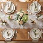 15 Pcs White Lace Table Runners, 14 x 120 Inch Vintage Embroidered Boho Tablecloth, Lace Table Runners for Wedding Bulk, Rustic Decor for Bridal Shower Party - Image 6