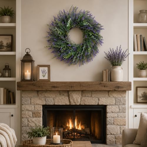 24'' Lavender & Eucalyptus Wreath for Front Door - Image 6