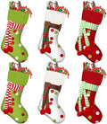 Newcotte 6 Pack 20 Inch Large Christmas Stocking Elf Xmas Hanging Stockings Red Green White Christmas Decorations for Holiday Fireplace Tree Decoration Gift Present by Newcotte