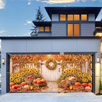 13X6Ft Fall Garage Door Banner Decorations Autumn Pumpkin Harvest Large Thanksgiving Garage Door Cover Hanging Garage Door Backdrop Fall Holiday Party Background Sign for Wall House Decor by JAWO