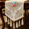 Damask Table Runner 72" Luxury Chenille with Vintage European Floral by HeMiaor