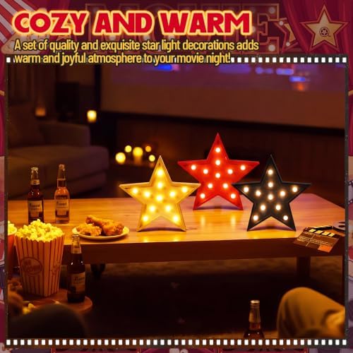 Novabright 4 Pcs Movie Light up Signs Theater Star Letters LED Decor - Image 6