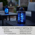 Vela Lanterns Decorative Indoor Fairy Light Candle Holder, Cobalt Blue, L - Image 6
