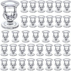 36 Pcs Clear Glass Candlestick Holders Taper Candle Holder Bulk 2.5 Inch Candle Stick Holder for Table Centerpiece Mantel Wedding Housewarming Gift Rustic Vintage Valentines Dinning Decoration (Clear) by Foaincore