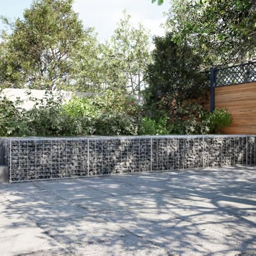 vidaXL Gabion Basket with Cover 354.3"x39.4"x19.7" Galvanized Iron - Image 2
