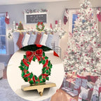 Christmas Stocking Holders for Mantel Set of 2 Anqitue Gold Christmas Tree Stocking Holders Wreath Stocking Holder Metal Stocking Hook Sturdy Stockings Hanger for Fireplace Decoration (Tree) - Image 4