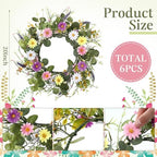 Summer Hawaii Placemat Set of 6 Artificial Flower Wreath Charger - Image 2