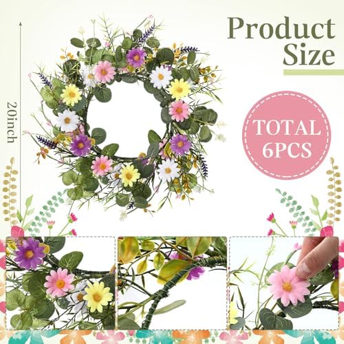 Summer Hawaii Placemat Set of 6 Artificial Flower Wreath Charger - Image 2