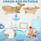 Threehoney 2 Pcs Whale Beach Wall Decor 2 Size Handmade Wicker Whale Nautical Theme Decor Hanging Ocean Coastal Wall Art Sculpture for Boho House Bathroom Bedroom Indoor Outdoor Ornament - Image 6