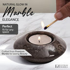 Tea Light Candle Holders Set of 3 – Handcrafted Natural Marble Tealight & Votive Holders in Graduated Sizes (4", 3.5", 3"), Decorative Stone Candle Holders for Home Décor & Table Centerpieces - Image 2