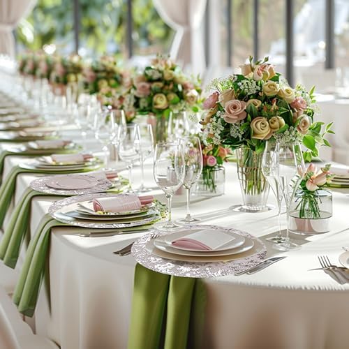 Snowkingdom Silver Disposable Placemats Set of 100 Foil Mesh 13 Inch Round Table Mates Bulk 100 Pack Silver Doilies for Dining Table Wedding Birthday Party Holiday Home Decoration - Image 6