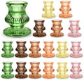 Glass Candlestick Holders -18 Pack Tapered Candle Holder Decor Bulk by Ovveroche