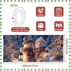 ANNA QUEEN Winter Garage Door Banner 6×13 FT, Smiling Snowman Couple with Lanterns, Cute Winter Outdoor Garage Decoration for Parties Home Decor - Image 3