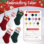 Personalized Mini Christmas Stockings - Custom Embroidered Name Knit Stockings for Baby,Kids,Family - Classic Cable Knit 9” Small Christmas Stocking Fireplace Holiday Decor Gifts(5 Pack) - Image 5